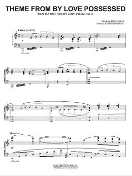 page one of Theme from By Love Possessed (Piano Solo)