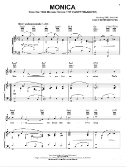page one of Monica (Piano, Vocal & Guitar Chords (Right-Hand Melody))