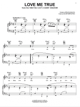 page one of Love Me True (Piano, Vocal & Guitar Chords (Right-Hand Melody))
