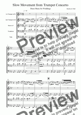 page one of Andante from Trumpet Concerto - Brass Music for Weddings