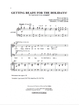page one of Getting Ready For The Holidays! (3-Part Mixed Choir)