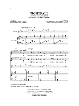 page one of Nightfall (SSA Choir)
