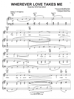 page one of Wherever Love Takes Me (Piano, Vocal & Guitar Chords (Right-Hand Melody))