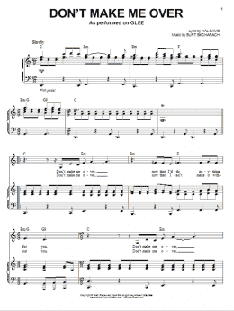 page one of Don't Make Me Over (Piano & Vocal)