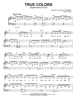 page one of True Colors (Piano & Vocal)