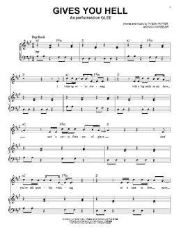 page one of Gives You Hell (Piano & Vocal)