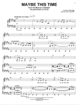 page one of Maybe This Time (Piano & Vocal)
