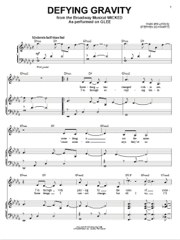 page one of Defying Gravity (from Wicked) (Piano & Vocal)
