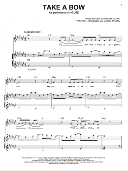 page one of Take A Bow (Piano & Vocal)
