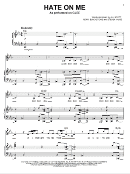 page one of Hate On Me (Piano & Vocal)