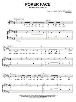 page one of Poker Face (Piano & Vocal)