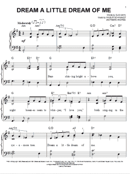 page one of Dream A Little Dream Of Me (Easy Piano)
