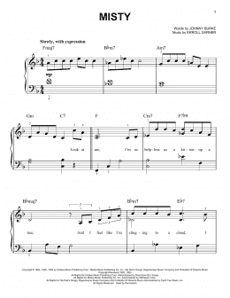 page one of Misty (Easy Piano)
