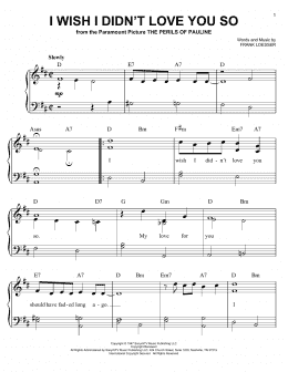 page one of I Wish I Didn't Love You So (Easy Piano)