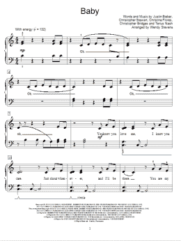 page one of Baby (Educational Piano)