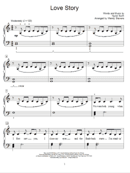 page one of Love Story (Educational Piano)
