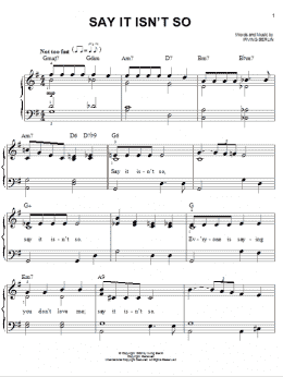page one of Say It Isn't So (Easy Piano)