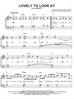 page one of Lovely To Look At (Easy Piano)