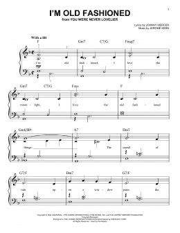page one of I'm Old Fashioned (Easy Piano)