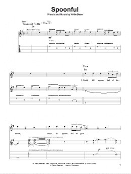 page one of Spoonful (Guitar Tab (Single Guitar))