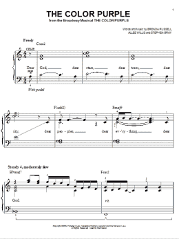 page one of The Color Purple (Easy Piano)