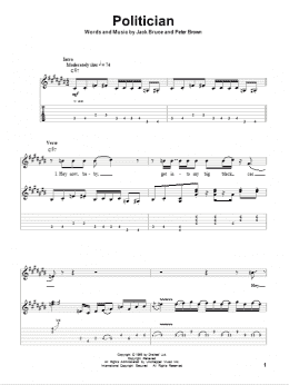 page one of Politician (Guitar Tab (Single Guitar))