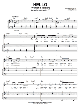 page one of Hello (Piano & Vocal)
