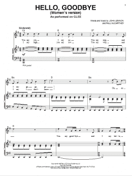 page one of Hello, Goodbye (Piano & Vocal)
