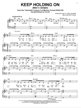 page one of Keep Holding On (Piano & Vocal)