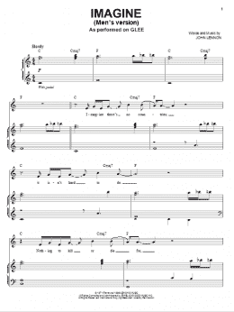 page one of Imagine (Piano & Vocal)