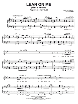 page one of Lean On Me (Piano & Vocal)