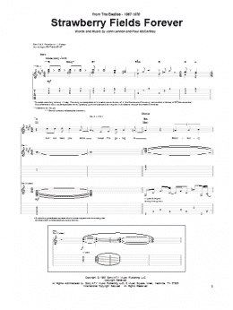 page one of Strawberry Fields Forever (Guitar Tab)