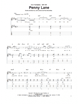 page one of Penny Lane (Guitar Tab)
