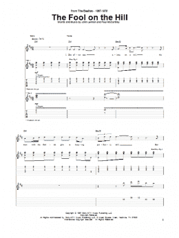 page one of The Fool On The Hill (Guitar Tab)