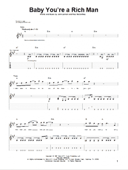 page one of Baby You're A Rich Man (Guitar Tab)