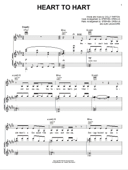 page one of Heart To Hart (from 9 to 5: The Musical) (Piano, Vocal & Guitar Chords (Right-Hand Melody))
