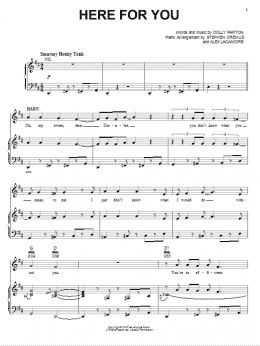 page one of Here For You (from 9 to 5: The Musical) (Piano, Vocal & Guitar Chords (Right-Hand Melody))