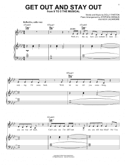 page one of Get Out And Stay Out (from 9 to 5: The Musical) (Piano, Vocal & Guitar Chords (Right-Hand Melody))