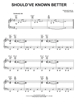 page one of Should've Known Better (Piano, Vocal & Guitar Chords (Right-Hand Melody))
