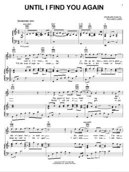 page one of Until I Find You Again (Piano, Vocal & Guitar Chords (Right-Hand Melody))