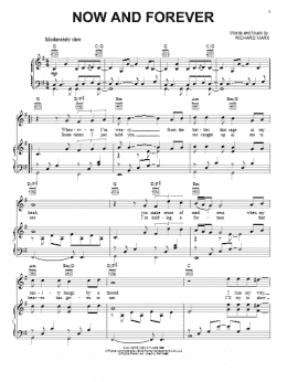 page one of Now And Forever (Piano, Vocal & Guitar Chords (Right-Hand Melody))