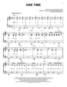 page one of One Time (Easy Piano)
