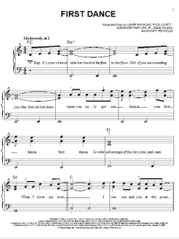 page one of First Dance (Easy Piano)