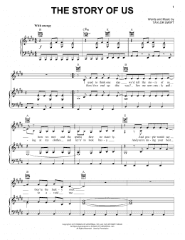 page one of The Story Of Us (Piano, Vocal & Guitar Chords (Right-Hand Melody))