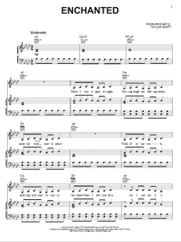 page one of Enchanted (Piano, Vocal & Guitar Chords (Right-Hand Melody))
