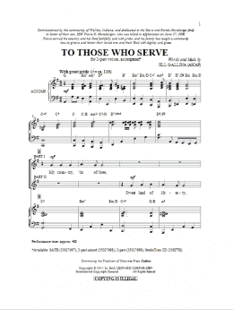 page one of To Those Who Serve (2-Part Choir)