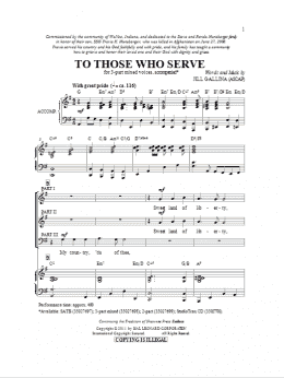 page one of To Those Who Serve (3-Part Mixed Choir)