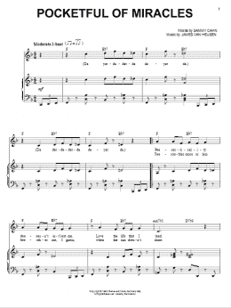 page one of Pocketful Of Miracles (Piano & Vocal)