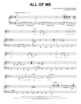 page one of All Of Me (Piano & Vocal)