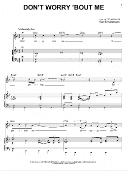 page one of Don't Worry 'Bout Me (Piano & Vocal)